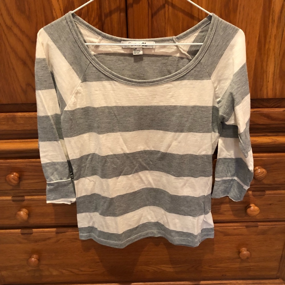 Forever 21 3/4 sleeve striped shirt